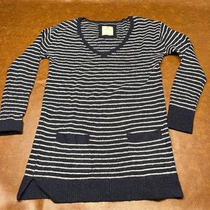 aerie Alpaca Wool Navy/White Striped Nautical Sweater Women's Size M